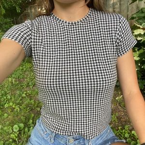 Brandy Melville Houndstooth Tee